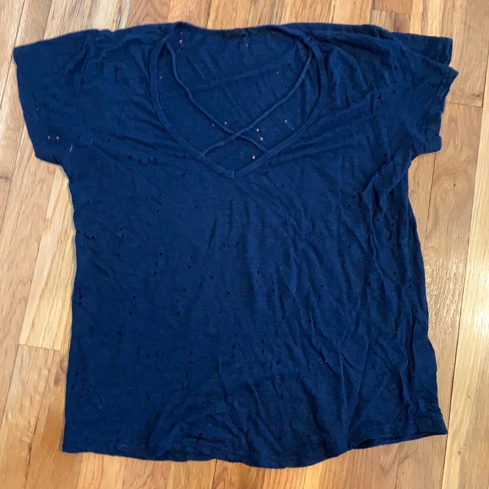 OLIVACEOUS DISTRESSED T-SHIRT